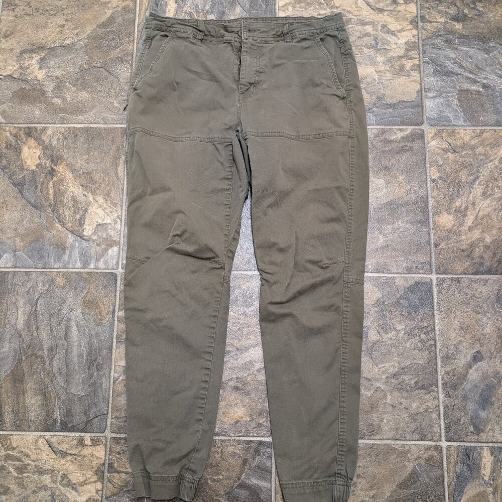 tentree Stretch Twill Everyday Jogger Men's Organic Cotton Size 33 Olive Green